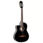Ortega RCE145LBK elektro-klasszikus gitár, balkezes, fekete, tokkal