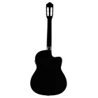 Ortega RCE145LBK elektro-klasszikus gitár, balkezes, fekete, tokkal