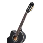 Ortega RCE145LBK elektro-klasszikus gitár, balkezes, fekete, tokkal