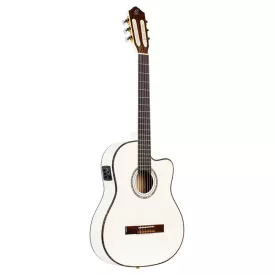 Ortega RCE145WH elektro-klasszikus gitár, fehér, tokkal