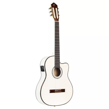Ortega RCE145WH elektro-klasszikus gitár, fehér, tokkal