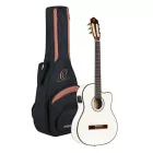 Ortega RCE145WH elektro-klasszikus gitár, fehér, tokkal