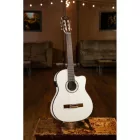 Ortega RCE145WH elektro-klasszikus gitár, fehér, tokkal