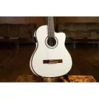 Ortega RCE145WH elektro-klasszikus gitár, fehér, tokkal