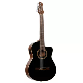   Ortega RCE238SN-BKT elektro-klasszikus gitár, fekete, tokkal
