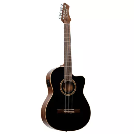 Ortega RCE238SN-BKT elektro-klasszikus gitár, fekete, tokkal