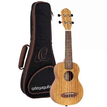 Ortega RFU10Z szoprán ukulele tokkal, natúr zebrafa